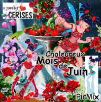 * Griotte - Elfe cabotine du mois des Cerises et des Roses * GIF animado