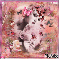 femme en pink - Безплатен анимиран GIF