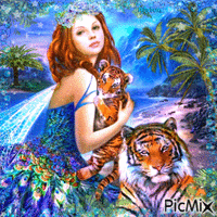 Woman and tiger/contest