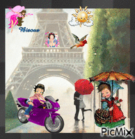 a Paris sous la pluie animovaný GIF