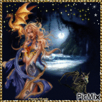 Femme dragon - Бесплатный анимированный гифка