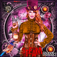 Steampunk Woman animeret GIF