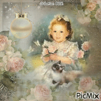 La petite fille aux roses par BBM animált GIF