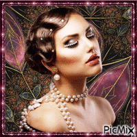 Die Dame mit Perlen geanimeerde GIF