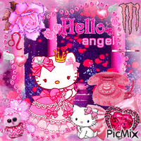 Pink Kitty Princess κινούμενο GIF