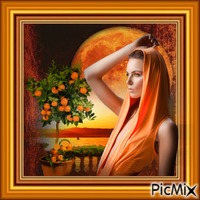 Orange girl geanimeerde GIF