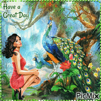 Have a Great Day. Peacocks - Бесплатный анимированный гифка