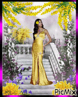 Lady in yellow. animovaný GIF