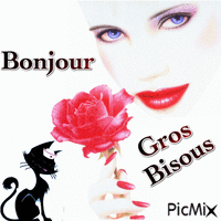 bonjour gros bisous Animated GIF