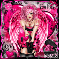 Gothic Valentine Angel - Бесплатный анимированный гифка