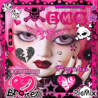 Black and pink Emo - Free animated GIF