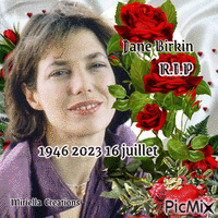 Jane  Birkin 1946 16 juillet 2023 R.I.P animirani GIF