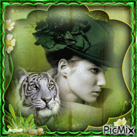 La femme et le tigre Gif Animado