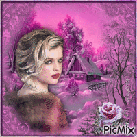 Pink winter - GIF animé gratuit