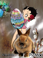 Betty and Easter animasyonlu GIF