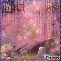 foresta rosa - GIF animado gratis