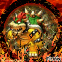 Fiery Bowser animeret GIF