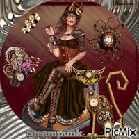 Femme steampunk. - GIF animé gratuit