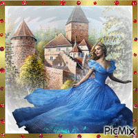 Woman and Castle - Free animated GIF