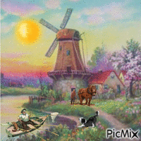 Moulin - Bezmaksas animēts GIF