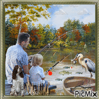 Pêcher au lac avec Papa