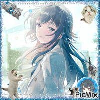 temari with kitties :3 アニメーションGIF