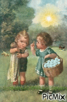 Gathering eggs - Ingyenes animált GIF