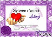 Diploma di Amicizia per mia amica Aloap 💞❤️️🌹 - Δωρεάν κινούμενο GIF