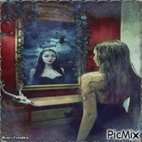 Concours : Fille gothique dans le miroir - Ingyenes animált GIF