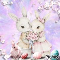 Pastel Bunnies - GIF animado gratis
