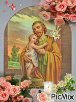 Saint Joseph , priez pour nous - Gratis geanimeerde GIF