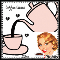 Coffee lover rose mur GIF animé