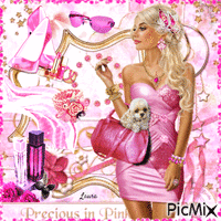Pink fashion woman Laurachan - GIF animé gratuit