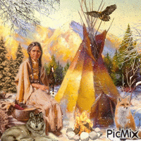 Indianer im Winter - GIF animado grátis