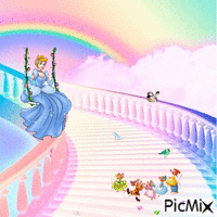 Cinderella is happy animowany gif