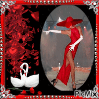 mysterious red lady... - Free animated GIF