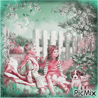 vintage children geanimeerde GIF