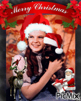 Merry Christmas from Dorothy Gale & Toto - Free animated GIF