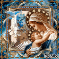 Vierge Marie & l'Enfant Jésus animált GIF