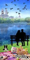 Picnic junto al lago animovaný GIF