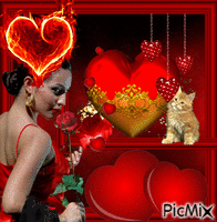 Lady in red - Darmowy animowany GIF