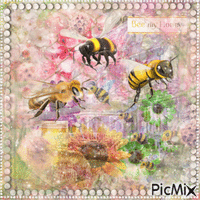 Bees In The Flowers | For A Competition GIF animado