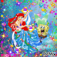 Ariel and Spongebob Under the Sea