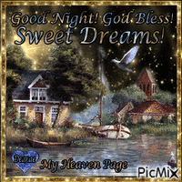 Good Night! God Bless! Sweet Dreams! - GIF animé gratuit