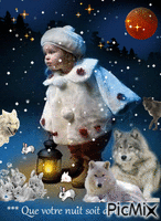 la petite fille et les loups animovaný GIF
