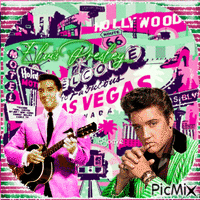 Elvis Presley - Pink and Green - Gratis geanimeerde GIF