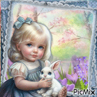 Bimba con coniglietto - Bezmaksas animēts GIF