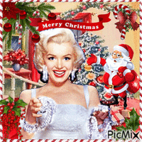 Marilyn Monroe - Christmas theme - GIF animé gratuit