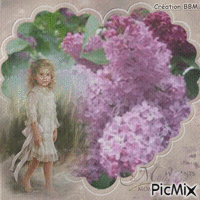 La petite fille et les lilas par BBM animasyonlu GIF