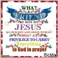 Christian Prayer/Hymn WHAT A FRIEND WE HAVE IN JESUS - Gratis animeret GIF